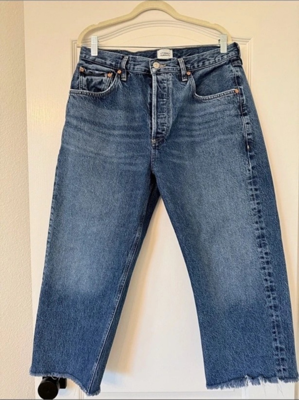 Citizens of Humanity Raw Hem Crop Jeans Blue Waist 31
